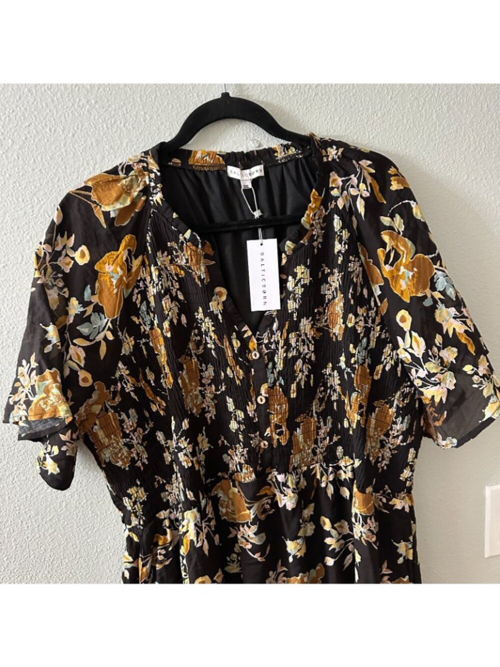 NWT Baltic Born Hathaway Black Floral Midi Dress Women's size 3X 3XL - Picture 2 of 8